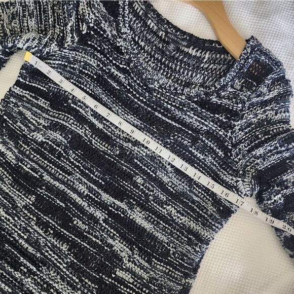 Eileen Fisher open net coastal sweater blouse minimalist contemporary - Picture 5 of 9